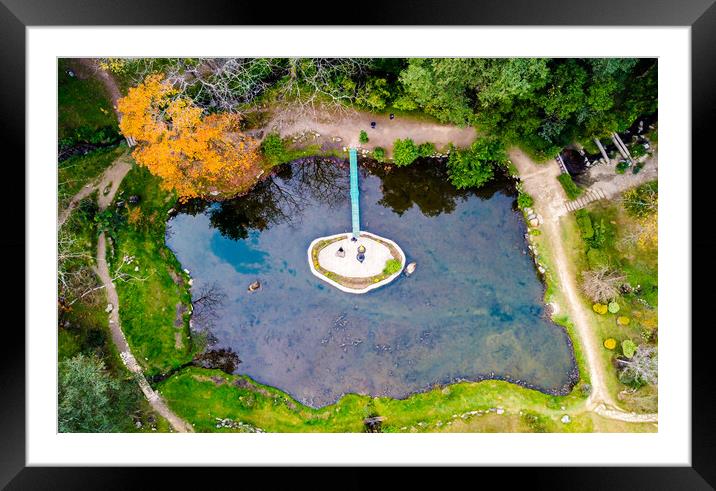 aerial view of godavari pond Framed Mounted Print by Ambir Tolang