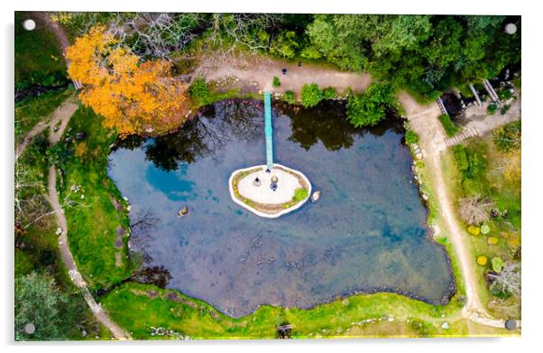 aerial view of godavari pond Acrylic by Ambir Tolang