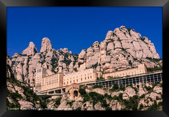 The Santa Maria de Montserrat monastery and impressive rock form Framed Print by Mehul Patel