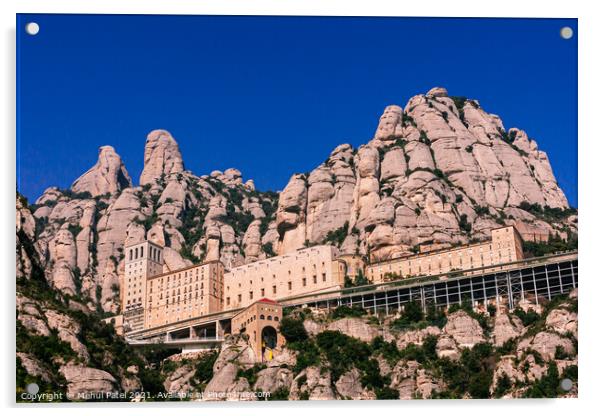 The Santa Maria de Montserrat monastery and impressive rock form Acrylic by Mehul Patel