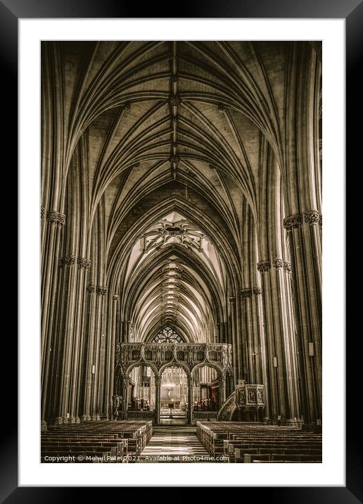 Inside the nave of Bristol Cathedral Framed Mounted Print by Mehul Patel