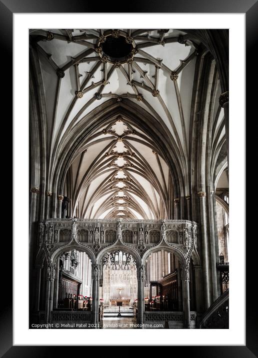 Choir screen and high altar inside Bristol Cathedral, Gloucestershire, England, UK Framed Mounted Print by Mehul Patel
