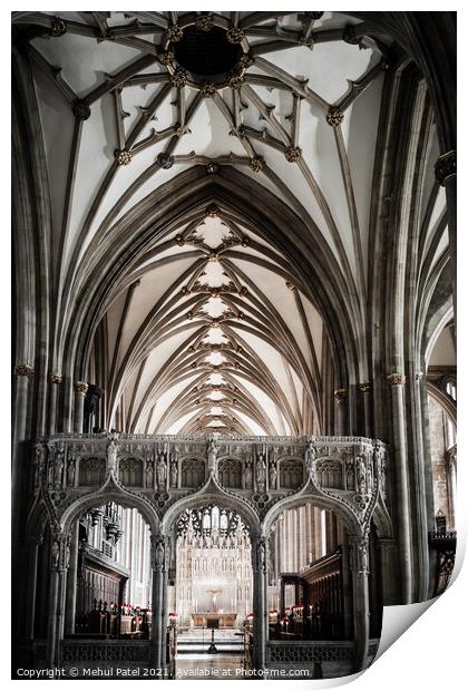 Choir screen and high altar inside Bristol Cathedral, Gloucestershire, England, UK Print by Mehul Patel