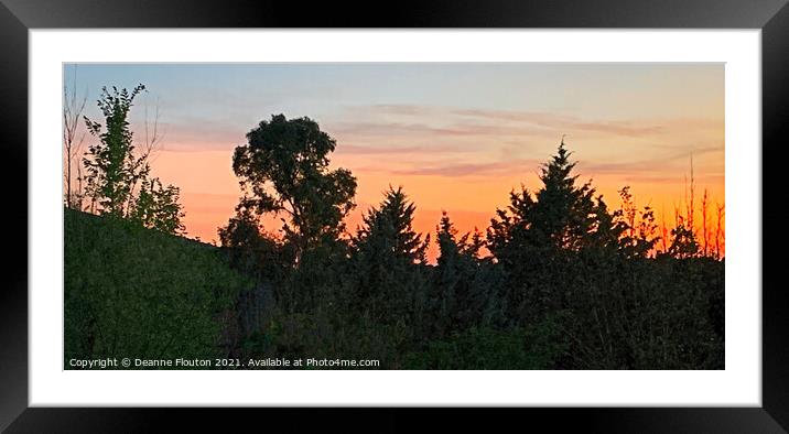 Spanish Sunset Silhouette Framed Mounted Print by Deanne Flouton