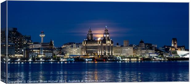 Moonrise over Liverpool Canvas Print by Dominic Shaw-McIver
