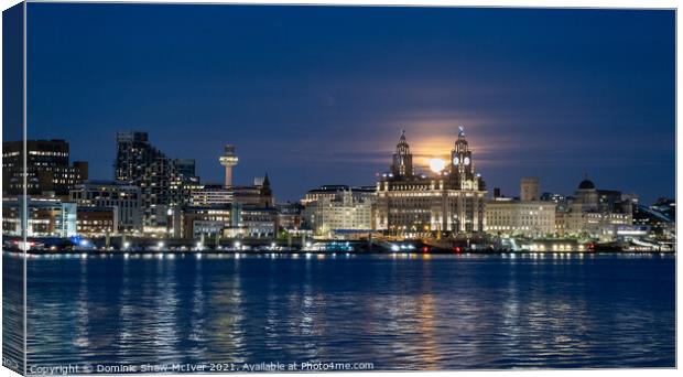 Moonrise over Liverpool Canvas Print by Dominic Shaw-McIver