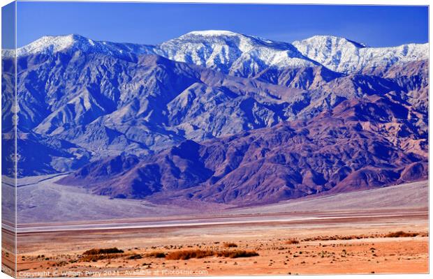 Snowy Panamint  Mountains Death Valley National Park California Canvas Print by William Perry
