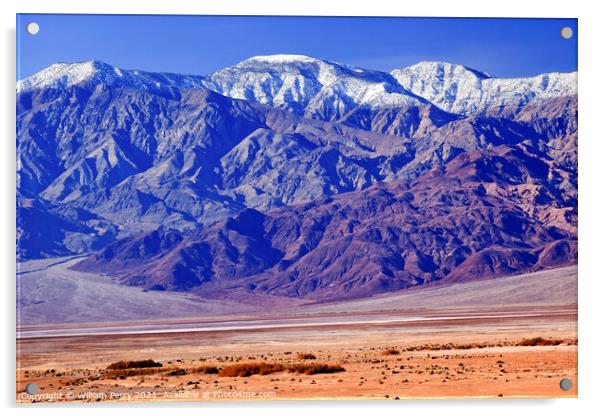 Snowy Panamint  Mountains Death Valley National Park California Acrylic by William Perry