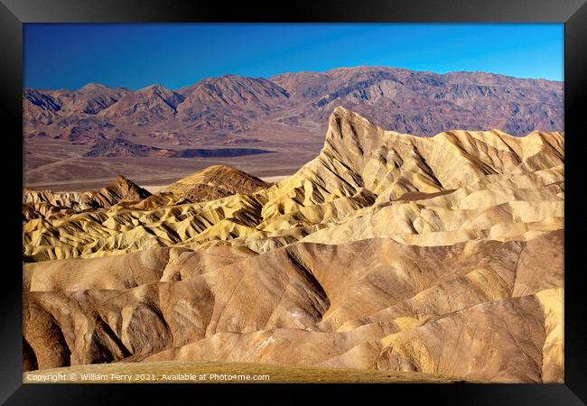 Zabriski Point Manly Beacon Death Valley National Park Californi Framed Print by William Perry