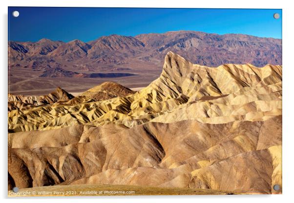 Zabriski Point Manly Beacon Death Valley National Park Californi Acrylic by William Perry