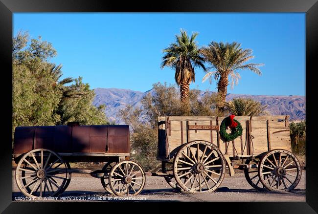 Christmas Borax Wagon Death Valley National Park California Framed Print by William Perry