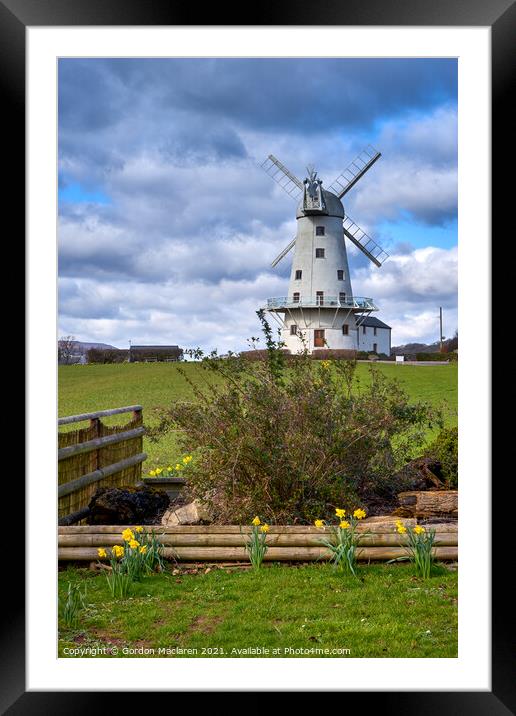 Llancayo Windmill, Usk Framed Mounted Print by Gordon Maclaren