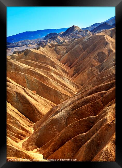 Zabruskie Point Death Valley National Park California Framed Print by William Perry