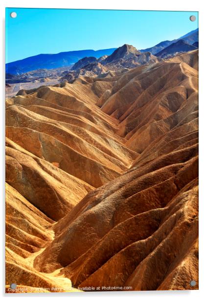 Zabruskie Point Death Valley National Park California Acrylic by William Perry