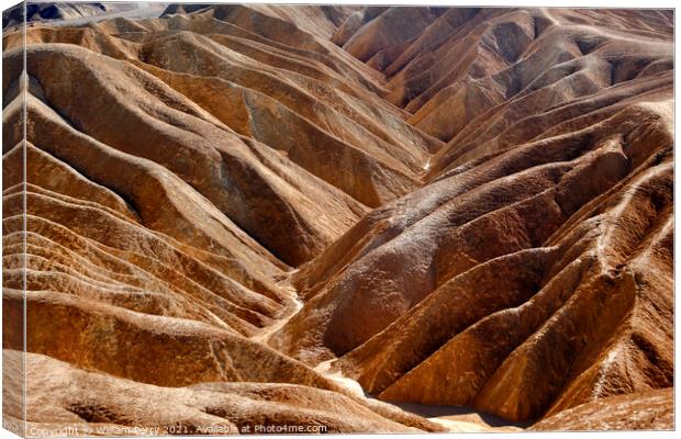 Zabriskie Point Road Death Valley National Park California Canvas Print by William Perry