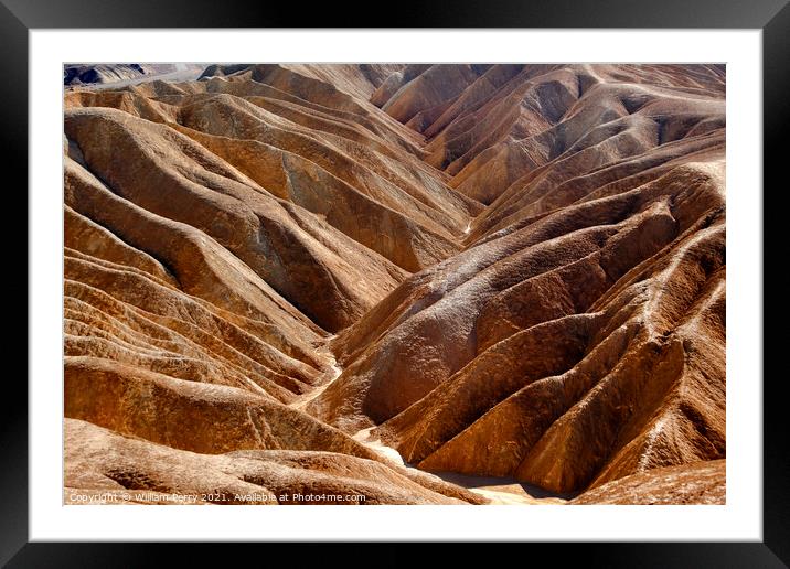 Zabriskie Point Road Death Valley National Park California Framed Mounted Print by William Perry