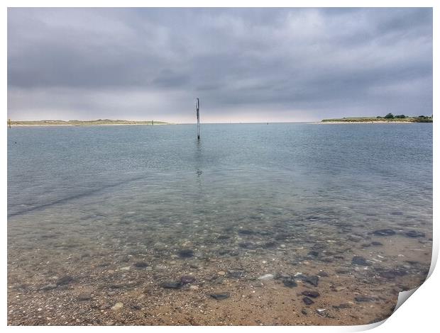 Neath River Estuary at high tide Print by HELEN PARKER