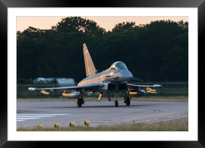 Eurofighter Typhoon nears the runway Framed Mounted Print by Jason Wells
