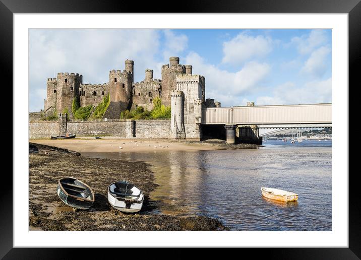 Boats in front of Conwy Castle Framed Mounted Print by Jason Wells