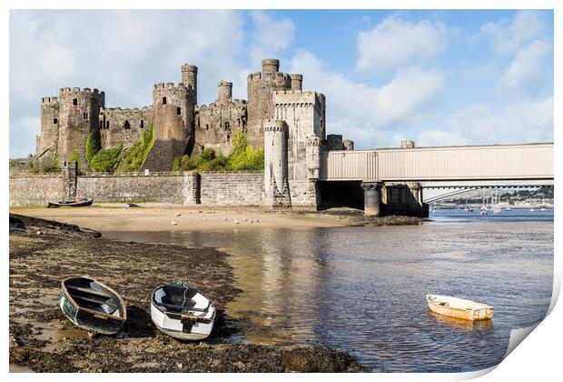 Boats in front of Conwy Castle Print by Jason Wells