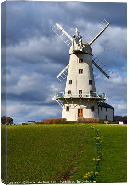 Llancayo Windmill, Usk, South Wales Canvas Print by Gordon Maclaren