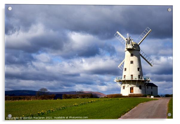 Llancayo Windmill, Usk, South Wales Acrylic by Gordon Maclaren