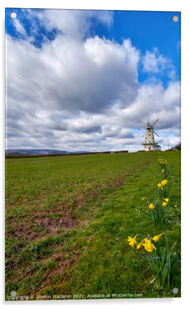 Llancayo Windmill, Usk, South Wales Acrylic by Gordon Maclaren