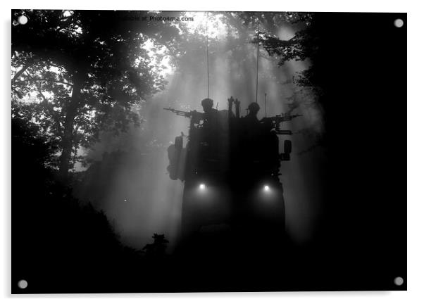 Dawn patrol monochrome Acrylic by Mick Holland