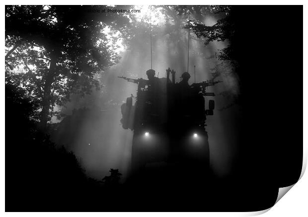 Dawn patrol monochrome Print by Mick Holland