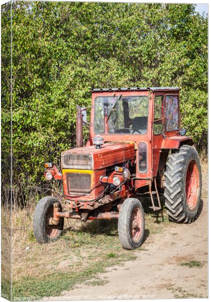 Transylvanian Red Tractor Canvas Print by Graham Prentice