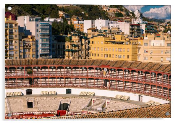 High shot view of 'La Malagueta', the bull ring of Malaga, Spain Acrylic by Mehul Patel