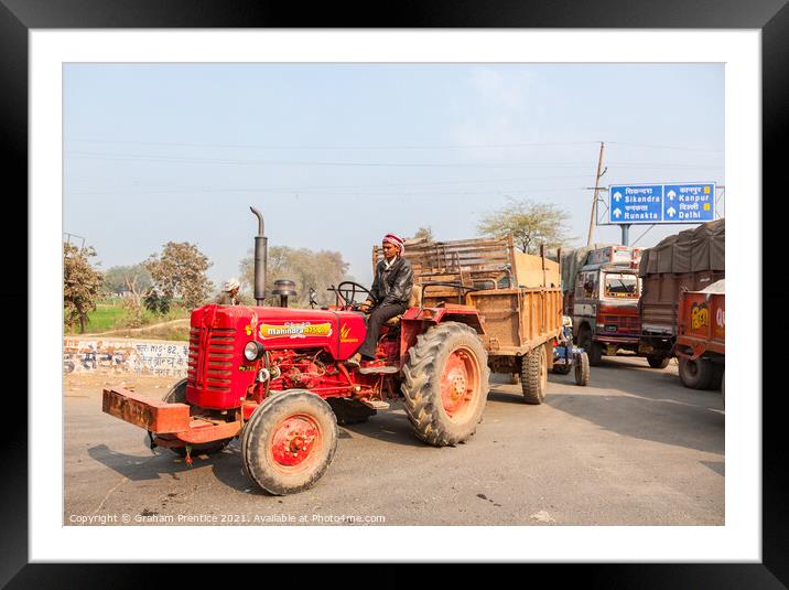 Mahindra 475 DI tractor in India Framed Mounted Print by Graham Prentice
