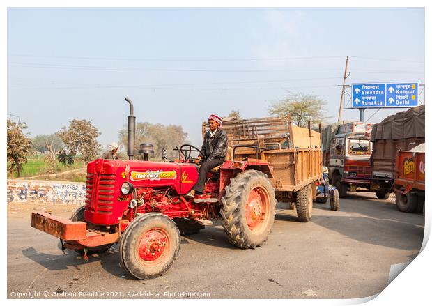 Mahindra 475 DI tractor in India Print by Graham Prentice