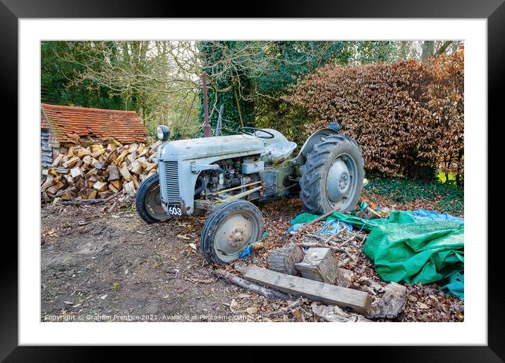 Dilapidated Old Tractor Framed Mounted Print by Graham Prentice