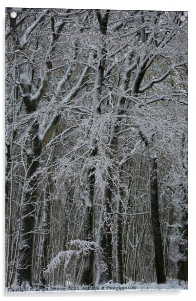 Winter woodland architecture  Acrylic by Simon Johnson