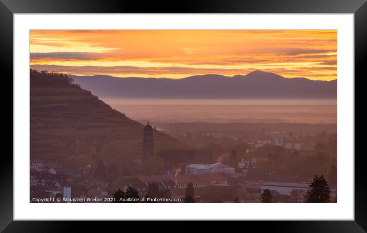 Sunrise over Guebwiller, Alsace Framed Mounted Print by Sebastien Greber