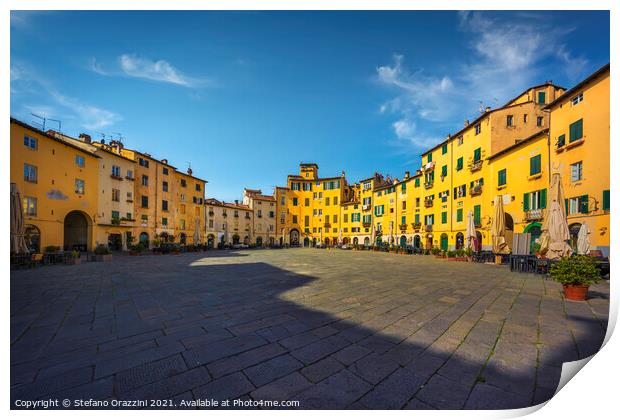 Lucca, Piazza dell'Anfiteatro square. Tuscany Print by Stefano Orazzini
