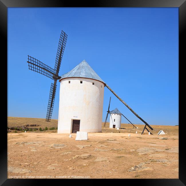 Two windmills. Campo de Criptana, La Mancha, Spain Framed Print by Stefano Orazzini
