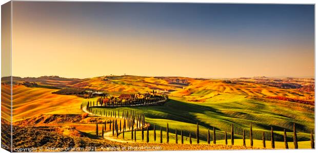 Panoramic landscape in Tuscany Canvas Print by Stefano Orazzini