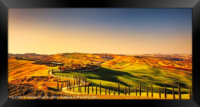 Panoramic landscape in Tuscany Framed Print by Stefano Orazzini