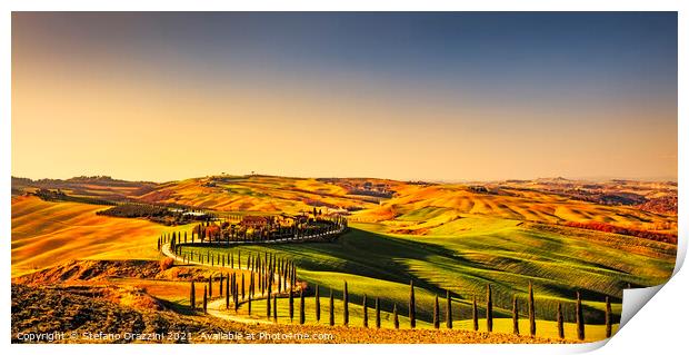 Panoramic landscape in Tuscany Print by Stefano Orazzini