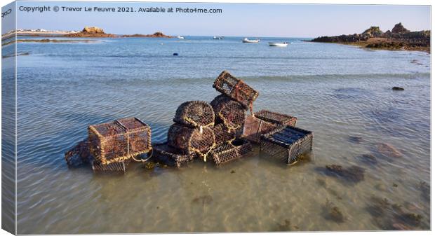 Crab Fishing Pots Canvas Print by Trevor Le Feuvre