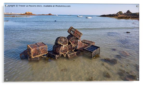 Crab Fishing Pots Acrylic by Trevor Le Feuvre