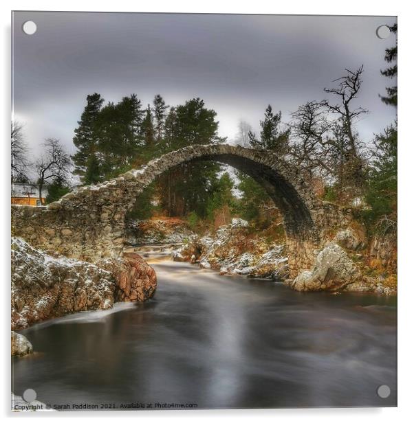 Old Pack Horse bridge Carr-bridge Acrylic by Sarah Paddison