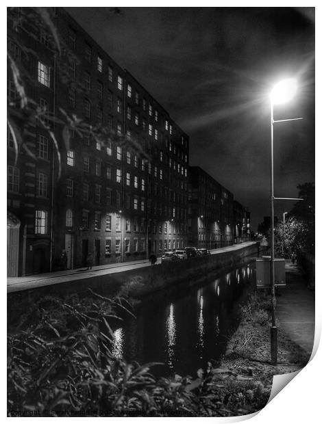Reflections in the canal Print by Sarah Paddison