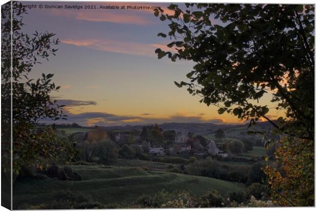 Englishcombe Sunset Canvas Print by Duncan Savidge