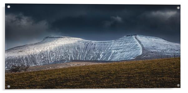 Brecon Beacons in Winter Acrylic by Leighton Collins