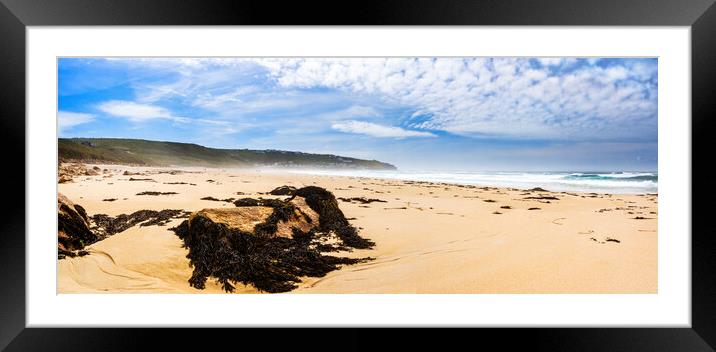 Sennen Cove and Whitesand Bay Framed Mounted Print by Maggie McCall