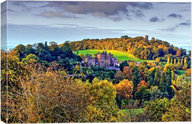 Autumn Dunster Castle and Conygar Tower Canvas Print by austin APPLEBY