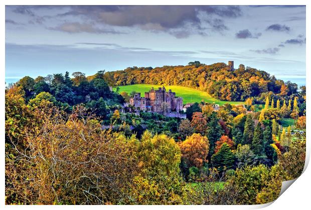 Autumn Dunster Castle and Conygar Tower Print by austin APPLEBY